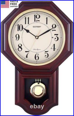 Chiming Wall Clock with Pendulum Wall Clock with Westminster Chimes&Strike C