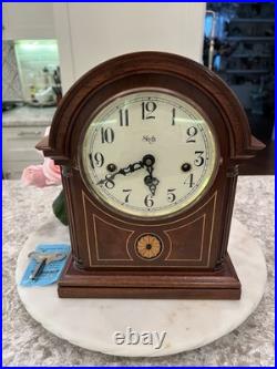 Clock Antique Vtg Wood Sligh Chime Barrister Clock Germany As Is Deco Style