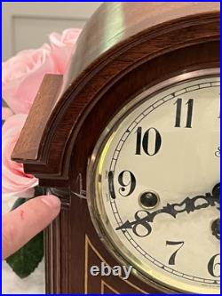 Clock Antique Vtg Wood Sligh Chime Barrister Clock Germany As Is Deco Style