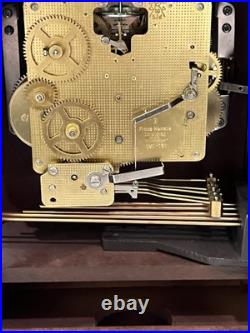 Clock Antique Vtg Wood Sligh Chime Barrister Clock Germany As Is Deco Style