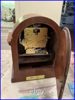 Clock Antique Vtg Wood Sligh Chime Barrister Clock Germany As Is Deco Style