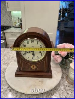Clock Antique Vtg Wood Sligh Chime Barrister Clock Germany As Is Deco Style