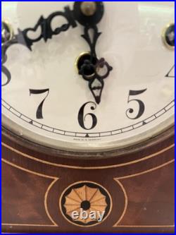 Clock Antique Vtg Wood Sligh Chime Barrister Clock Germany As Is Deco Style