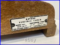 Clock Mantle Revere Telechron Motored Model R-913 USA Westminster Chime EUC
