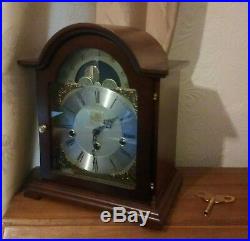 Clockwork Mantle/Carriage Clock With Westminster Chimes and Moon Dial