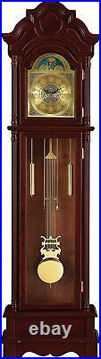Coaster Home Furnishings Grandfather Clock With Chime Brown Red and Clear