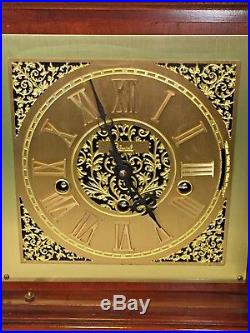 Colonial Bracket Clock Ornate Wood Case Westminster 3 Chimes Options Runs