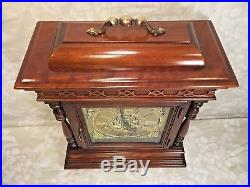 Colonial Bracket Clock Ornate Wood Case Westminster 3 Chimes Options Runs