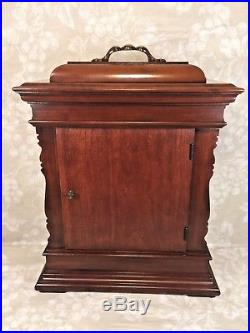 Colonial Bracket Clock Ornate Wood Case Westminster 3 Chimes Options Runs