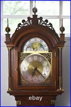 Colonial Mfg Company Mahogany Roxbury Style Grandfather Clock made Zeeland, Mich