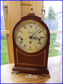 Comitti Of London Westminster Chime Mahogany And Maple Bracket Clock