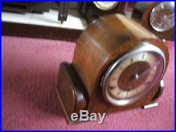 Coronet British Vintage Art Deco 8 Day Westminster Chime Mantle Clock V G C