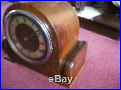 Coronet British Vintage Art Deco 8 Day Westminster Chime Mantle Clock V G C