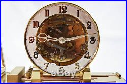 Cuckoo Clock Mfg Co. Westminster chime skeleton glass dome clock @ 1950s Nice