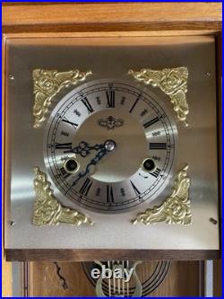 D&A Oak Centennial Parlor Clock With Pendulum, Key, Chimes, Model C-10110