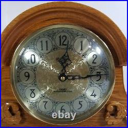 D&A Westminster Chime Mantle Clock Oak Large Vtg 2002 04WPS Leaf Vine Wood