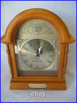 Danbury Clock Co. Tempus Fugit Westminster Chime Mantel Clock Oak