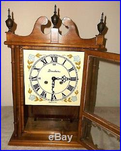 Daneker Pillar Scroll Mantel Clock Westminster Chime Works Perfectly with Key