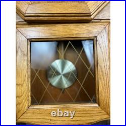 Daniel Dakota Oak Wood Schoolhouse Regulator Wall Clock Westminster Chime Quartz