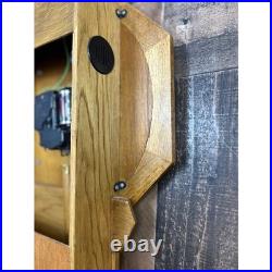 Daniel Dakota Oak Wood Schoolhouse Regulator Wall Clock Westminster Chime Quartz