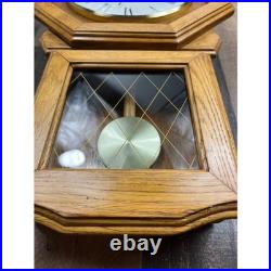 Daniel Dakota Oak Wood Schoolhouse Regulator Wall Clock Westminster Chime Quartz