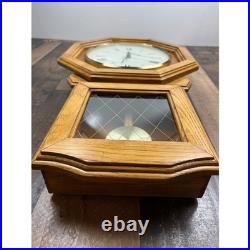 Daniel Dakota Oak Wood Schoolhouse Regulator Wall Clock Westminster Chime Quartz