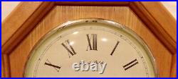 Daniel Dakota quartz Westminster chime hanging wall clock, oak. Works great