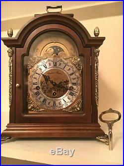 Dutch Christiaan Huygens Westminster 8 day bracket clock, Moon phase, 5 hammers