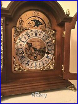 Dutch Christiaan Huygens Westminster 8 day bracket clock, Moon phase, 5 hammers
