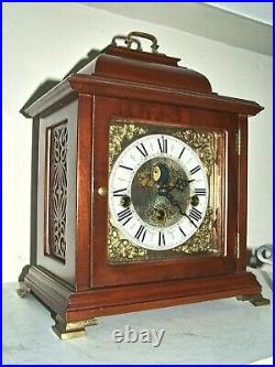 Dutch Christiaan Huygens Westminster 8 day bracket clock, Moonphase, 5 hammers