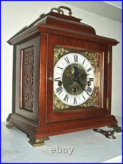 Dutch Christiaan Huygens Westminster 8 day bracket clock, Moonphase, 5 hammers