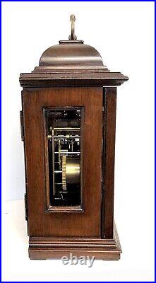 ELLIOTT LONDON Mahogany Bracket Clock Westminster Chime AUTOMATIC NIGHT SILENCER