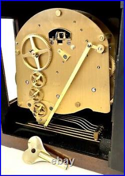 ELLIOTT LONDON Mahogany Bracket Clock Westminster Chime AUTOMATIC NIGHT SILENCER