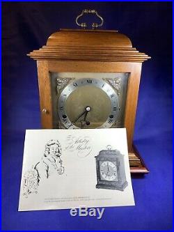 ELLIOTT LONDON Walnut Bracket Clock Westminster Whittington Chime NIGHT SILENCE