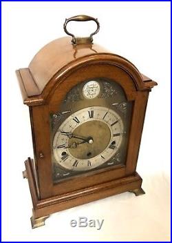 ELLIOTT LONDON Walnut Bracket Clock Westminster Whittington Chime NIGHT SILENCER