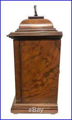 ELLIOTT LONDON Walnut Bracket Clock Westminster Whittington Chime NIGHT SILENCER