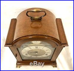 ELLIOTT LONDON Walnut Bracket Clock Westminster Whittington Chime NIGHT SILENCER