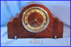 English Deco Westminster Chimes Antique Clock 100% Original Runs Great