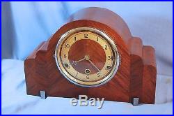 English Deco Westminster Chimes Antique Clock 100% Original Runs Great