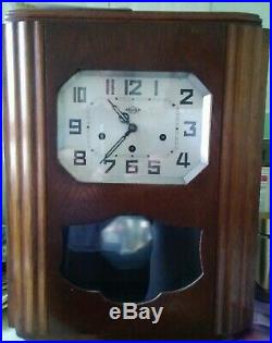 Early Twentieth Century Girodi French Oak Westminster Chimes Wall Clock