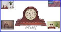 Elegant Battery Operated Silent Wood Mantel Clock with Westminster Chimes 16