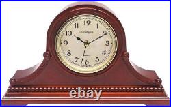 Elegant Battery Operated Silent Wood Mantel Clock with Westminster Chimes 16