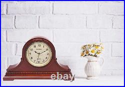 Elegant Battery Operated Silent Wood Mantel Clock with Westminster Chimes 16