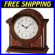 Elegant Brown Wooden Mantel Clock with Westminster Chime 10 Analog Beauty