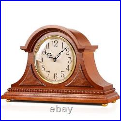 Elegant Grandfather Mantel Clock with Chime Vintage Battery Operated Decor