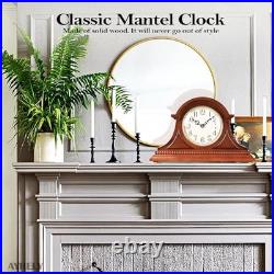 Elegant Grandfather Mantel Clock with Chime Vintage Battery Operated Decor