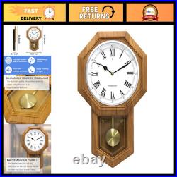 Elegant Wood Grain Pendulum Clock with Westminster Chime for Home & Office