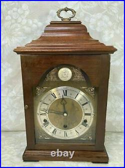 Elliott Bracket Clock Mahogany Case Westminster & Whittington Chimes Runs