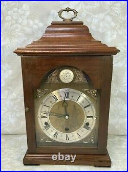 Elliott Bracket Clock Mahogany Case Westminster & Whittington Chimes Runs Strike