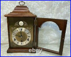 Elliott Bracket Clock Mahogany Case Westminster & Whittington Chimes Runs Strike